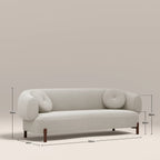 Hallfield 3 Seater Sofa | Speckled Stone Sustainable Boucle