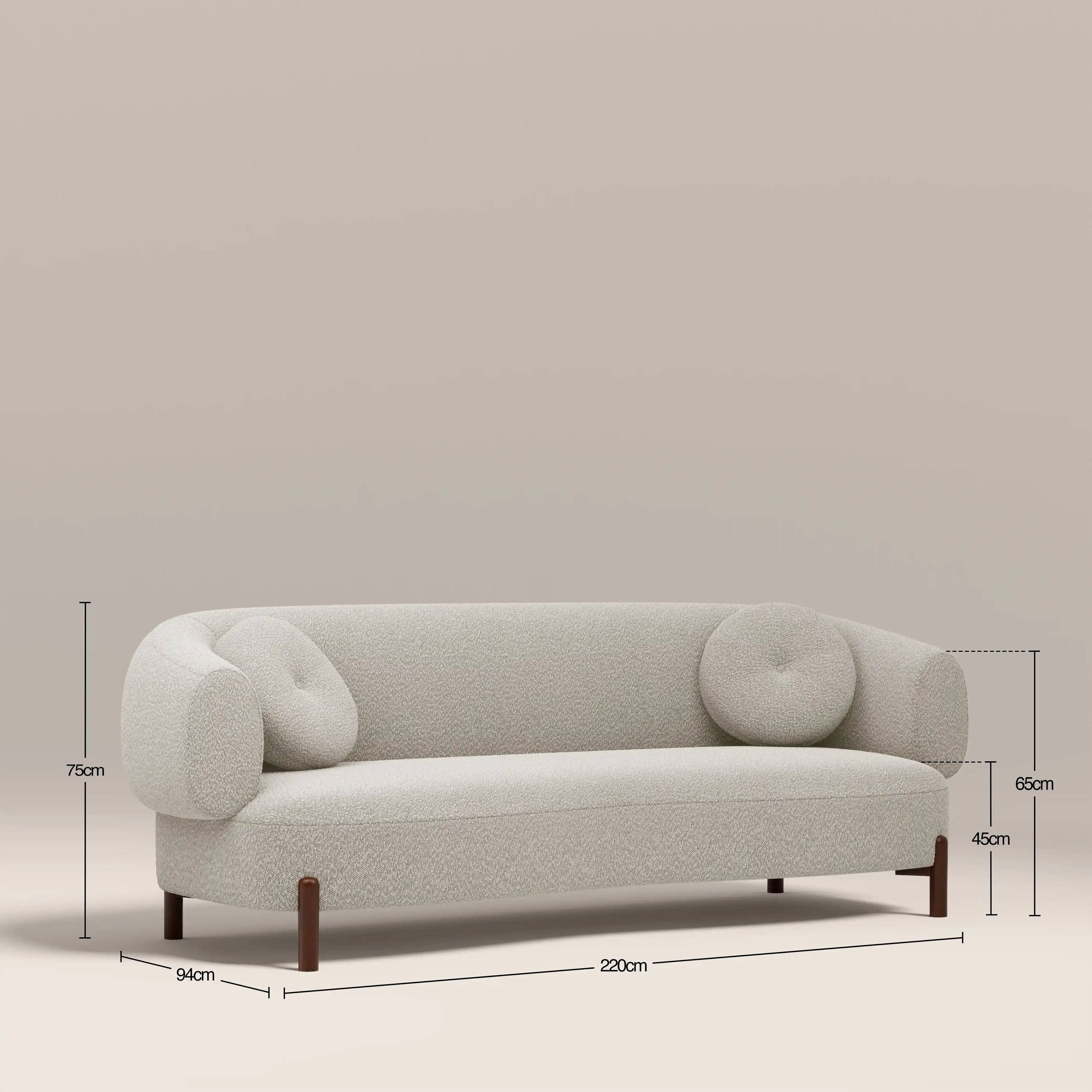 Hallfield 3 Seater Sofa | Speckled Stone Sustainable Boucle