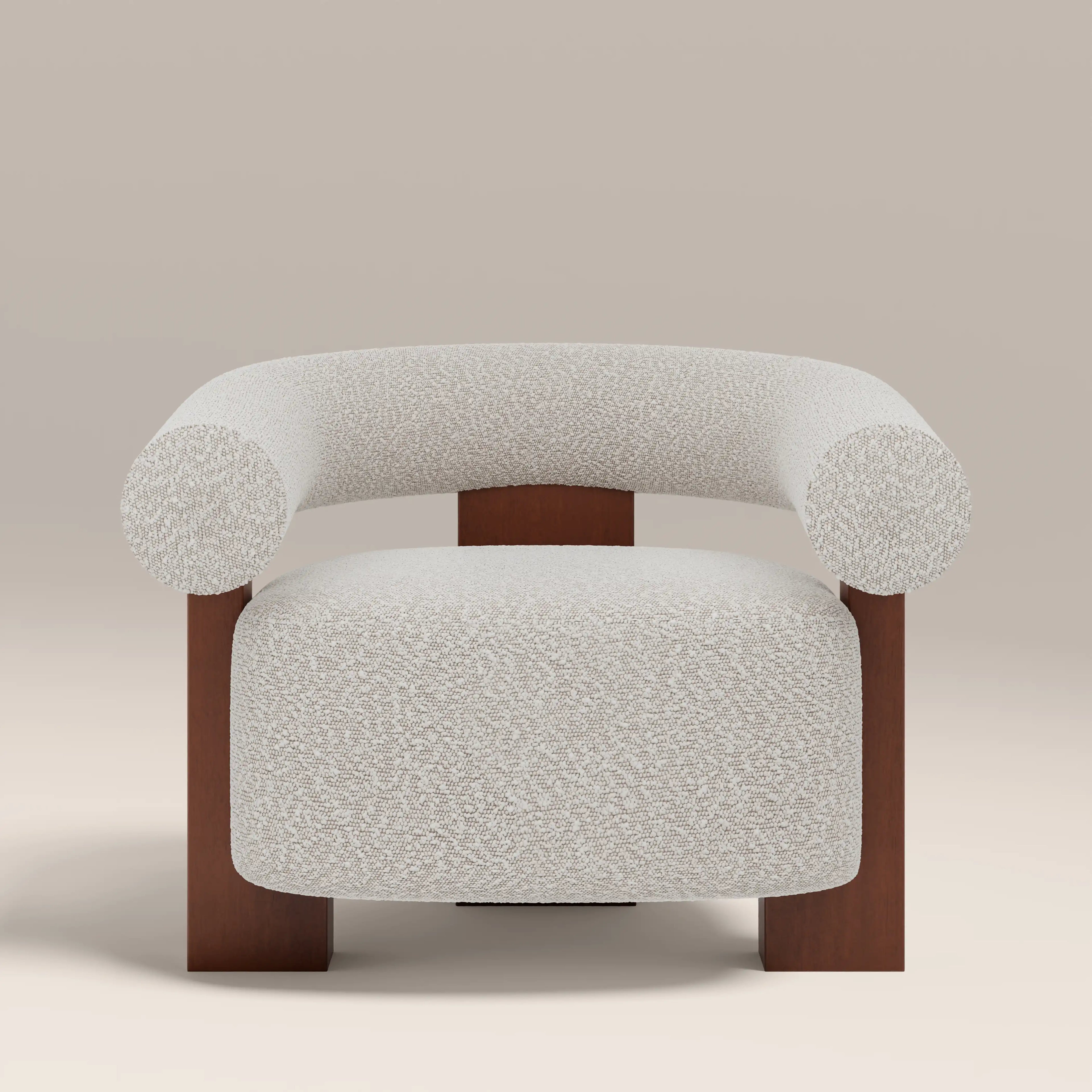 Fawnley Accent Chair | Speckled Stone Sustainable Boucle & Walnut