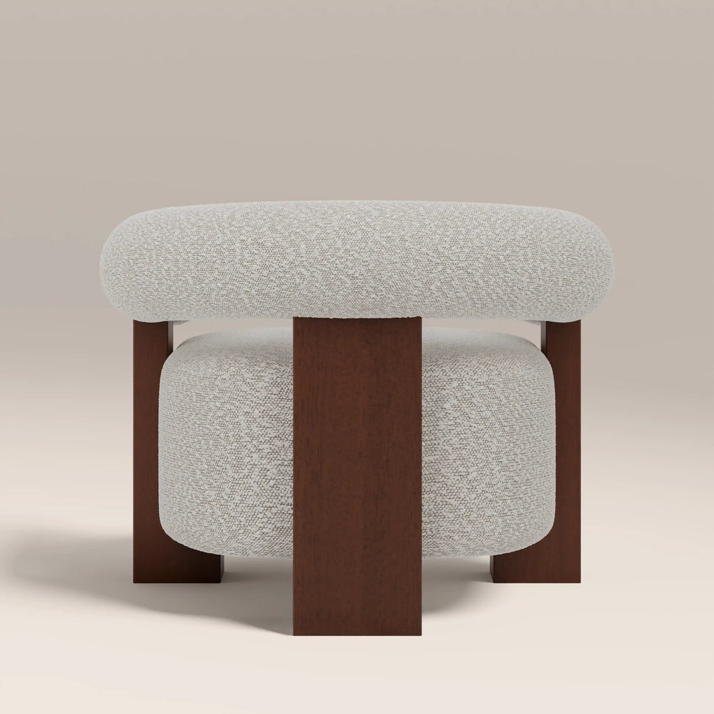 Fawnley Accent Chair | Speckled Stone Sustainable Boucle & Walnut