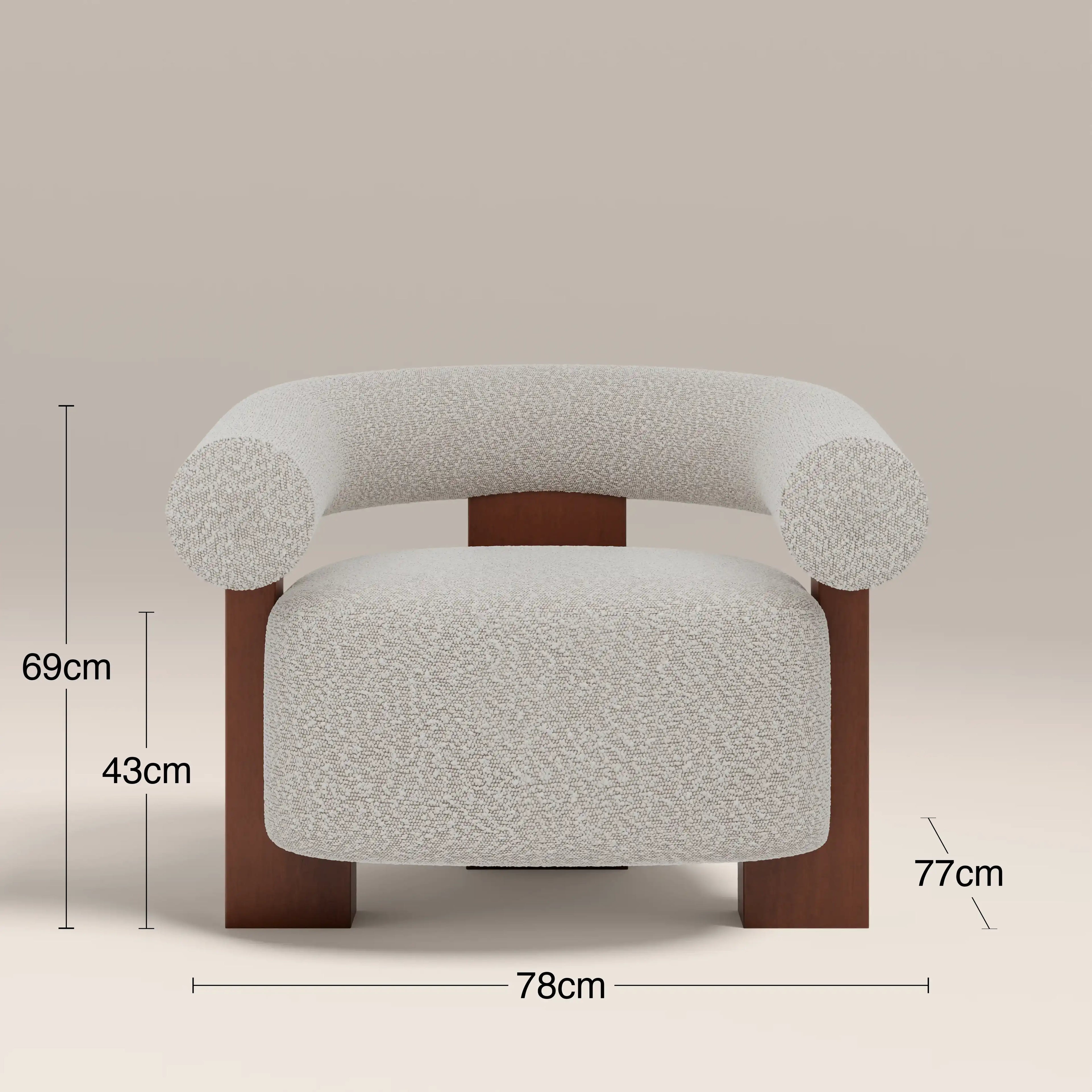 Fawnley Accent Chair | Speckled Stone Sustainable Boucle & Walnut