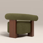 Fawnley Accent Chair | Moss Green Sustainable Mohair Velvet & Walnut