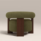 Fawnley Accent Chair | Moss Green Sustainable Mohair Velvet & Walnut