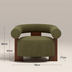 Fawnley Accent Chair | Moss Green Sustainable Mohair Velvet & Walnut