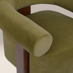 Fawnley Accent Chair | Moss Green Sustainable Mohair Velvet & Walnut
