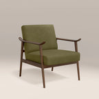 Lola Accent Chair | Moss Green Sustainable Mohair Velvet & Walnut