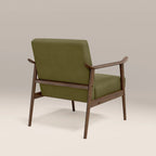 Lola Accent Chair | Moss Green Sustainable Mohair Velvet & Walnut