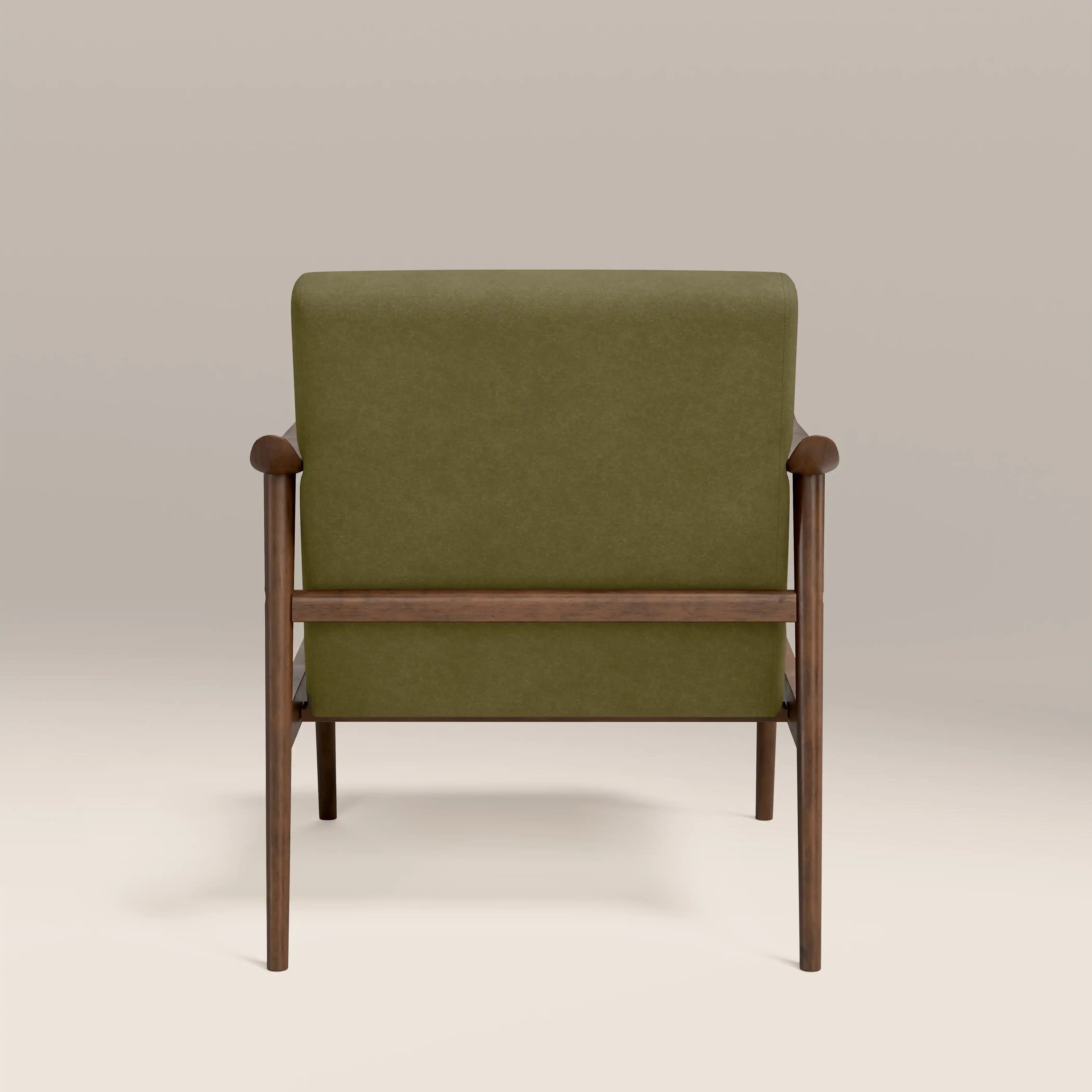 Lola Accent Chair | Moss Green Sustainable Mohair Velvet & Walnut