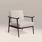 Lola Accent Chair | Speckled Stone Sustainable Boucle & Dark Walnut