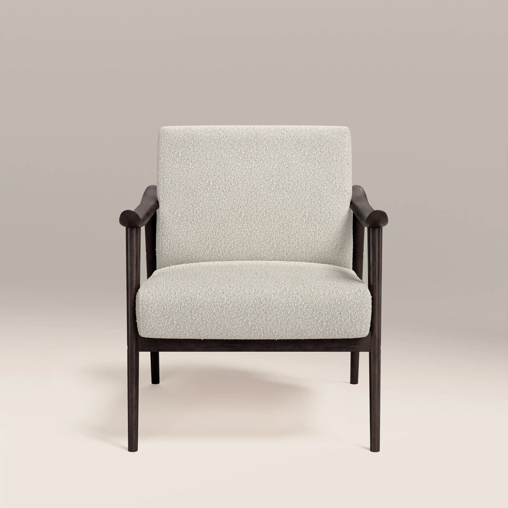 Lola Accent Chair | Speckled Stone Sustainable Boucle & Dark Walnut