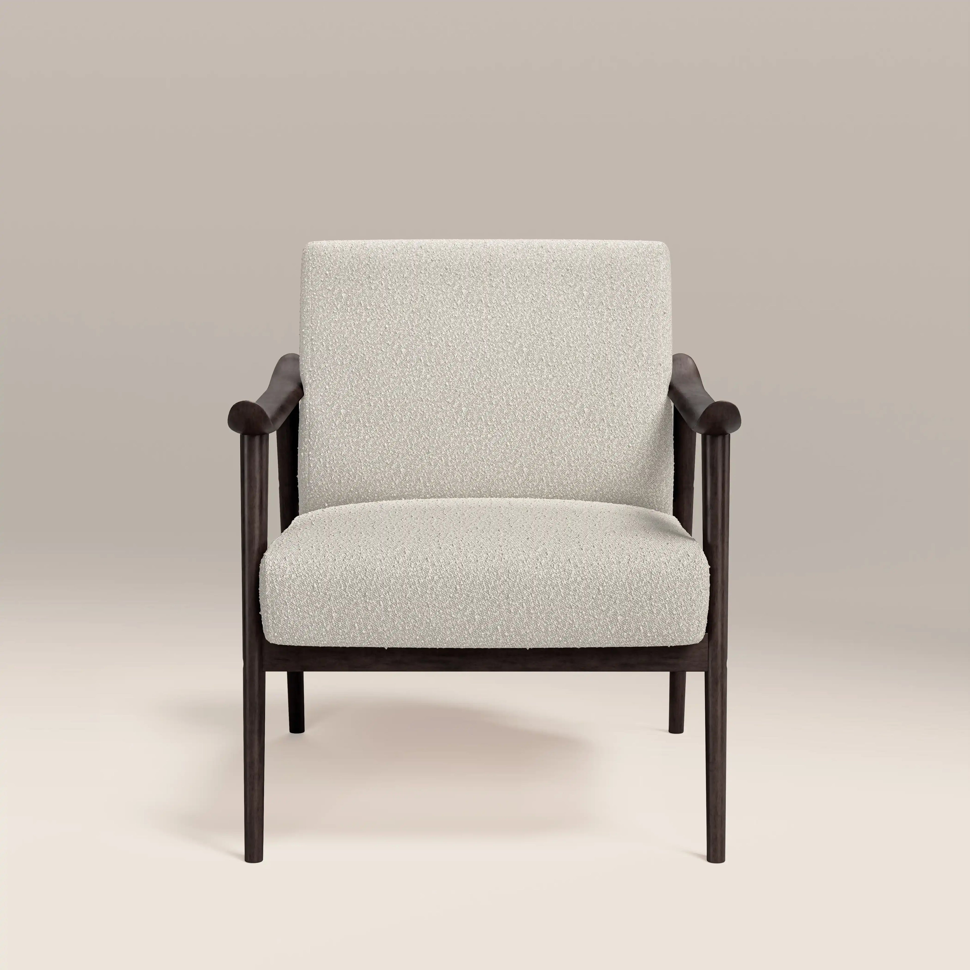 Lola Accent Chair | Speckled Stone Sustainable Boucle & Dark Walnut