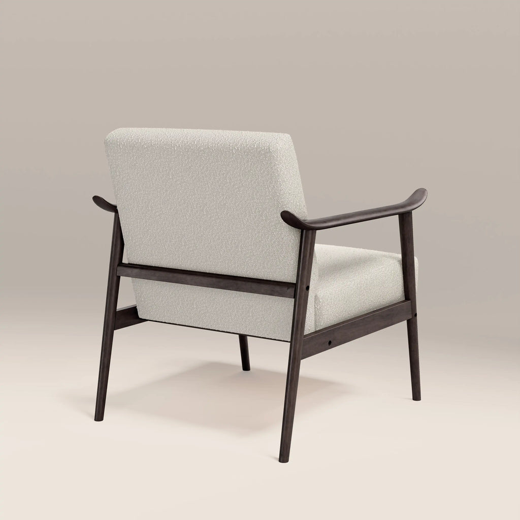 Lola Accent Chair | Speckled Stone Sustainable Boucle & Dark Walnut