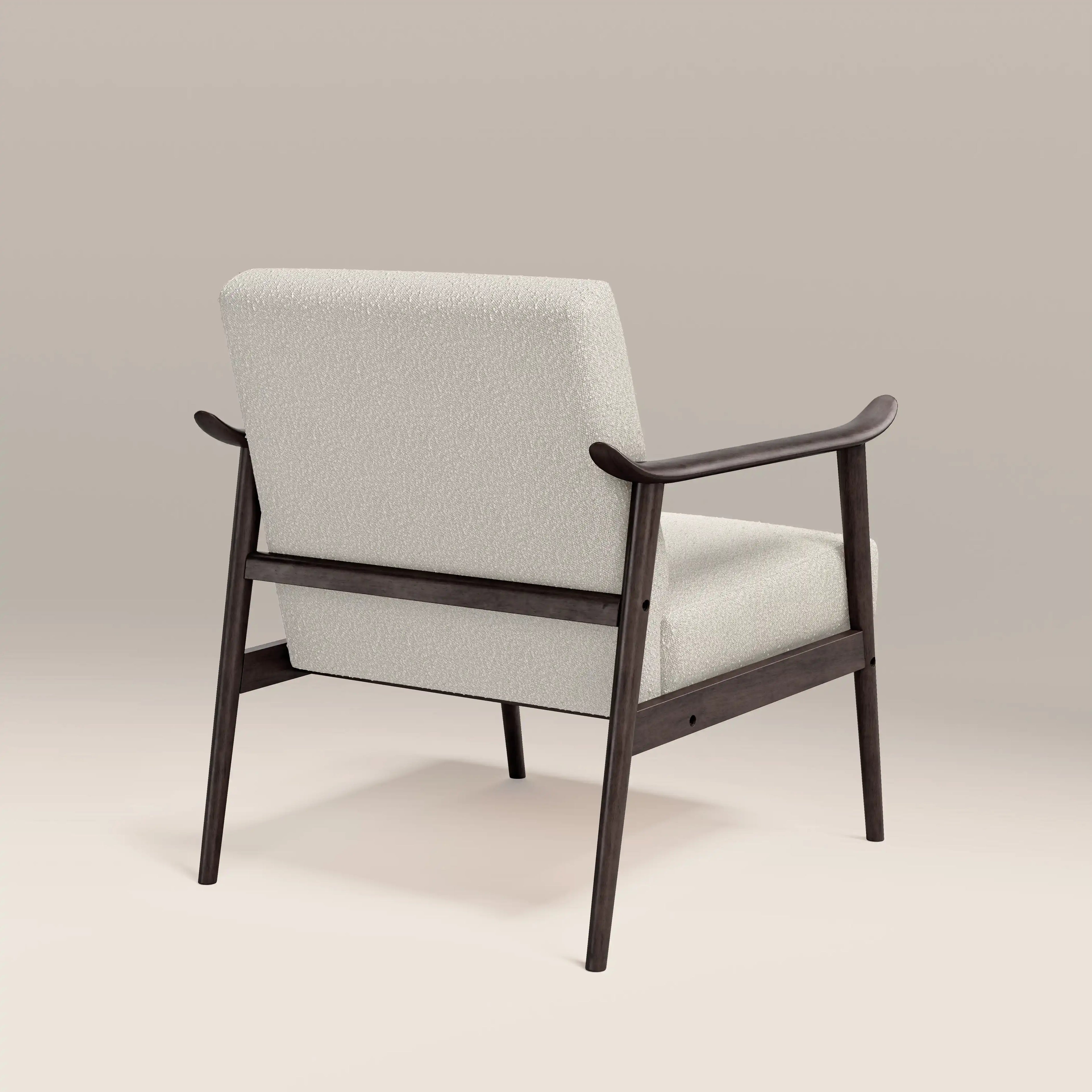 Lola Accent Chair | Speckled Stone Sustainable Boucle & Dark Walnut