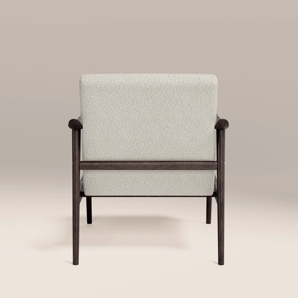 Lola Accent Chair | Speckled Stone Sustainable Boucle & Dark Walnut