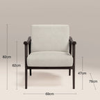 Lola Accent Chair | Speckled Stone Sustainable Boucle & Dark Walnut