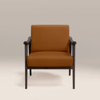 Lola Accent Chair | Tuscan Tan Faux Leather & Dark Walnut