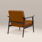 Lola Accent Chair | Tuscan Tan Faux Leather & Dark Walnut