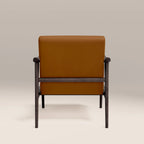 Lola Accent Chair | Tuscan Tan Faux Leather & Dark Walnut
