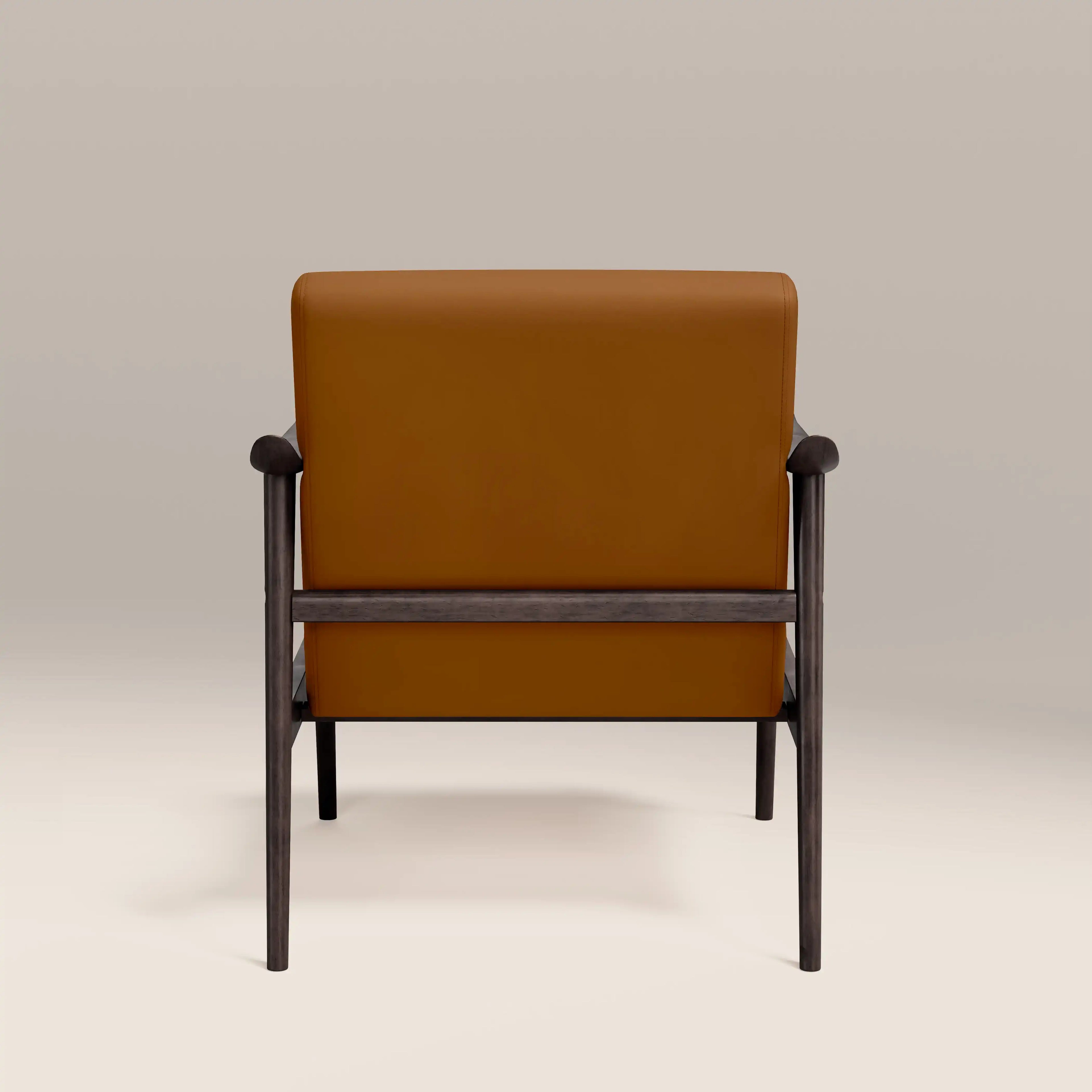 Lola Accent Chair | Tuscan Tan Faux Leather & Dark Walnut