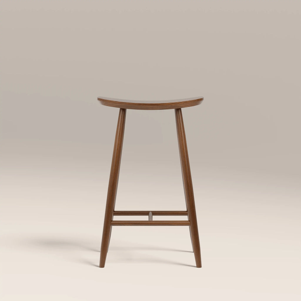 Hatton Wooden Kitchen Stool | Walnut
