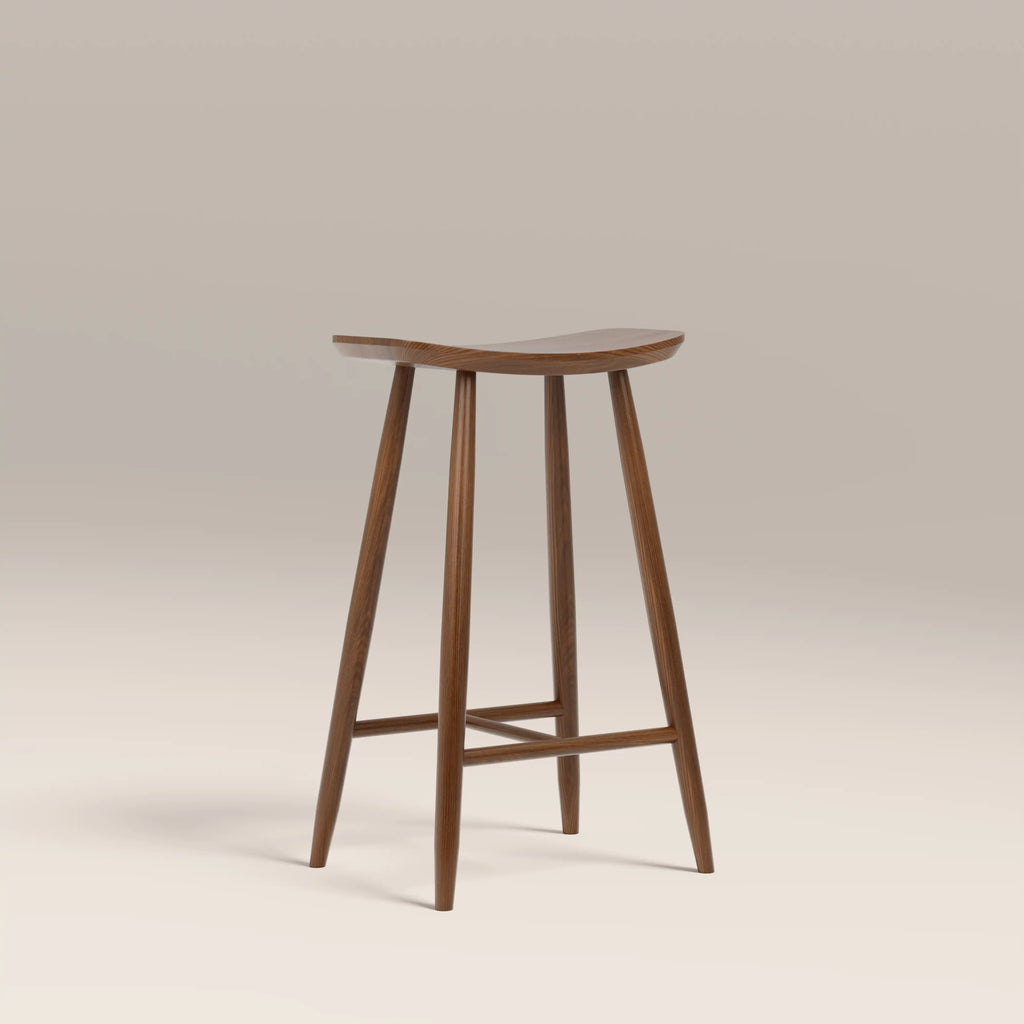 Hatton Wooden Kitchen Stool | Walnut