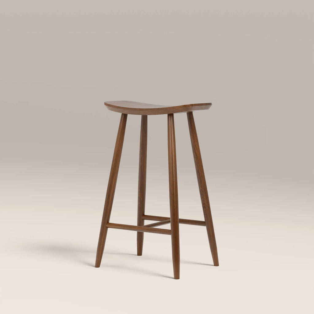 Hatton Wooden Kitchen Stool | Walnut