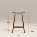 Hatton Wooden Kitchen Stool | Walnut