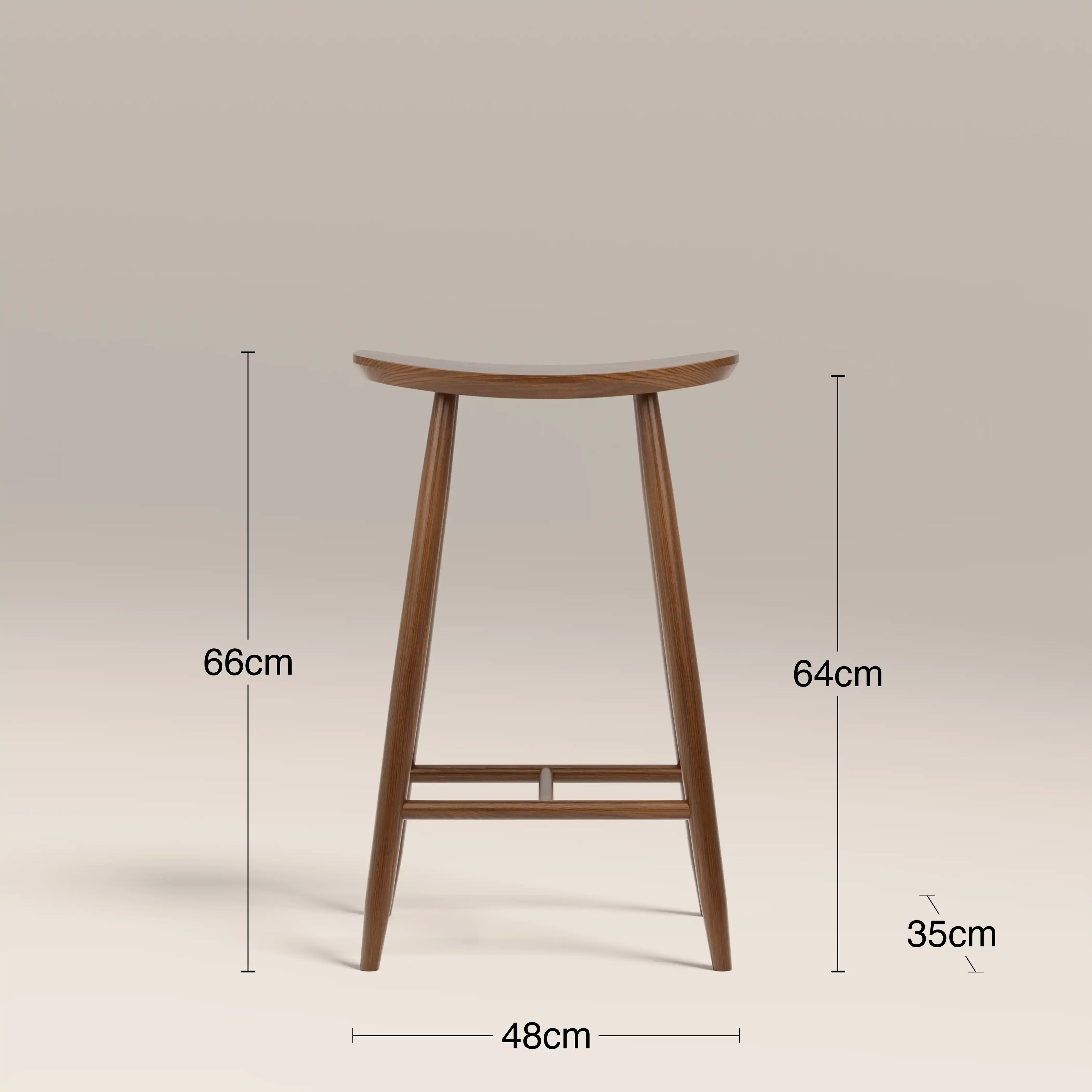 Hatton Wooden Kitchen Stool | Walnut
