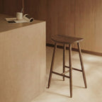 Hatton Wooden Kitchen Stool | Walnut