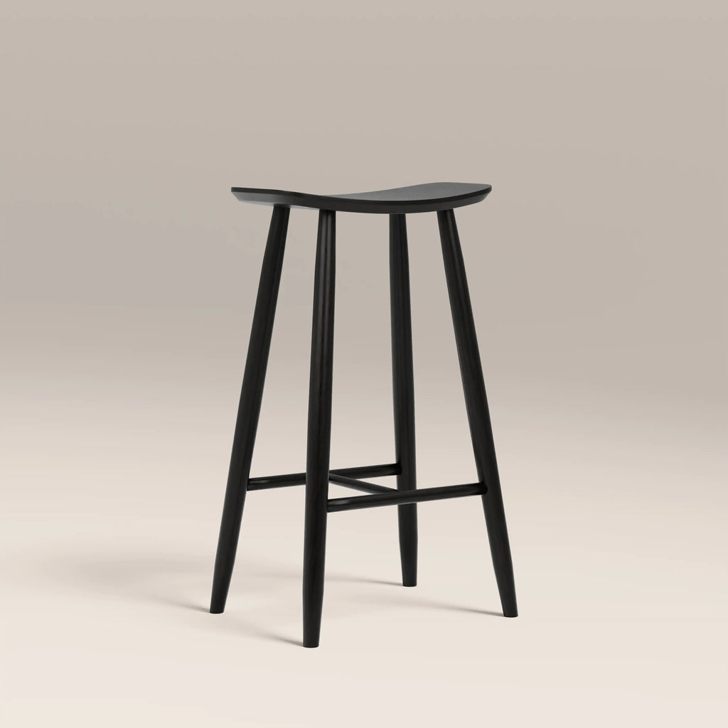 Hatton Wooden Bar Stool | Black