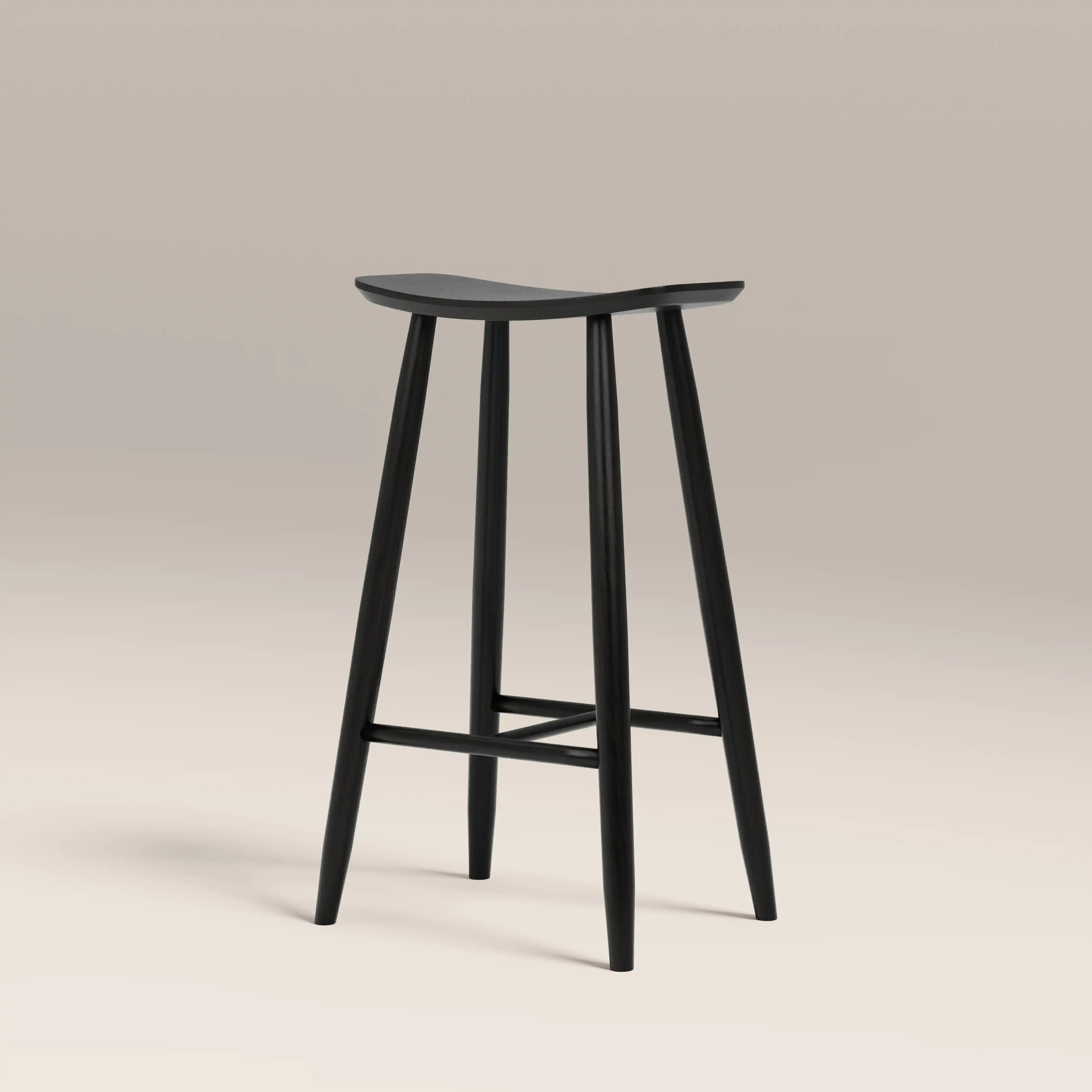 Hatton Wooden Bar Stool | Black