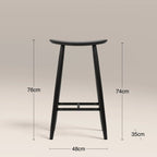 Hatton Wooden Bar Stool | Black