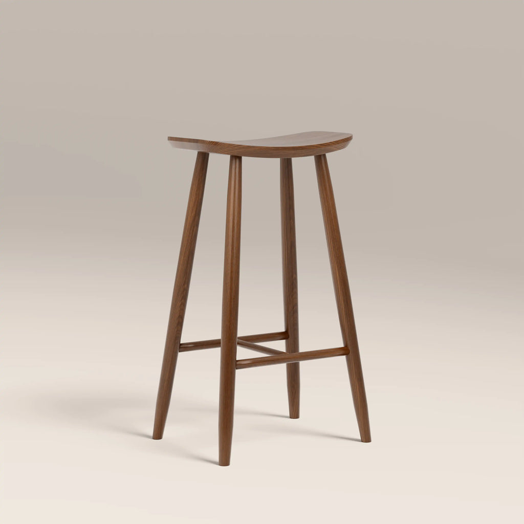 Hatton Wooden Bar Stool | Walnut