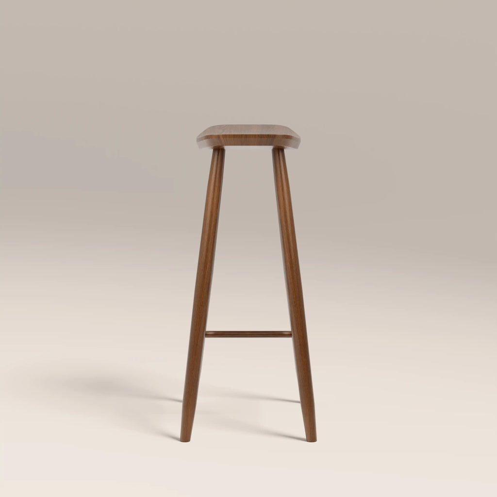 Hatton Wooden Bar Stool | Walnut