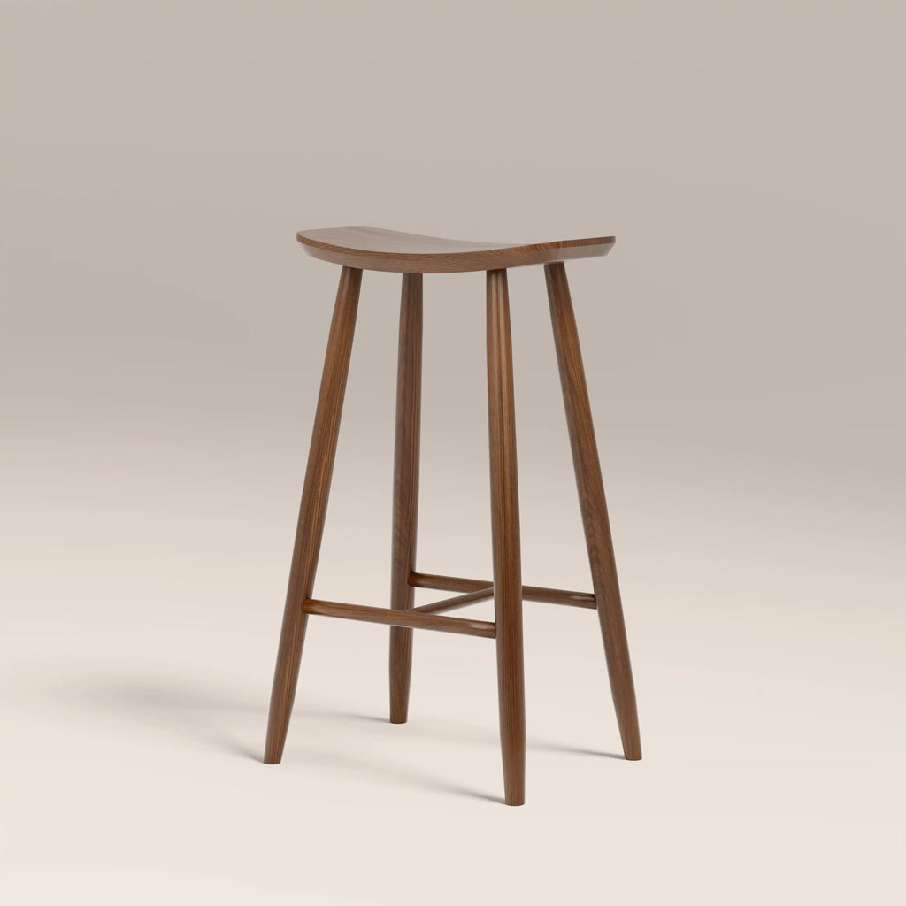 Hatton Wooden Bar Stool | Walnut