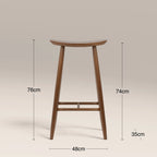 Hatton Wooden Bar Stool | Walnut