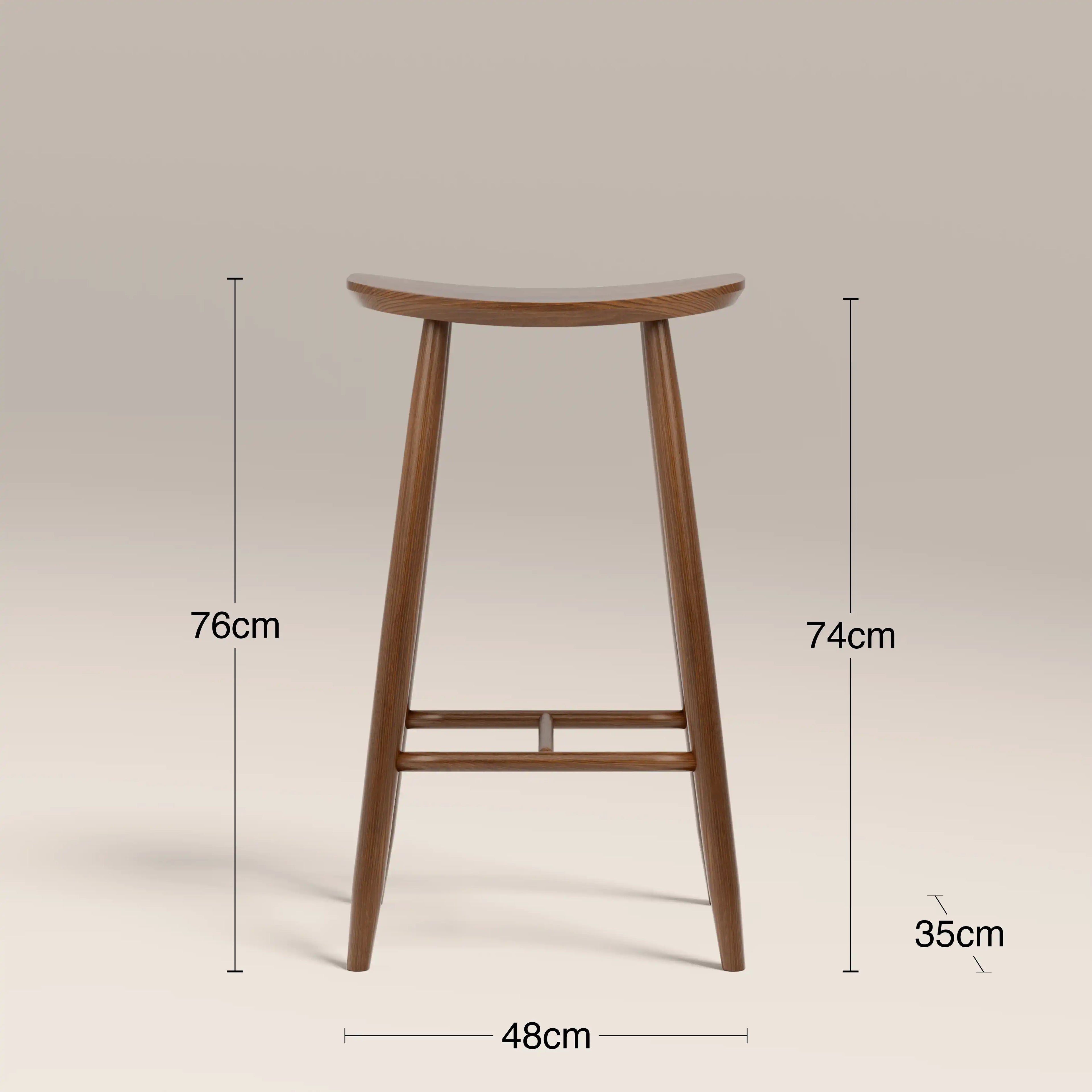 Hatton Wooden Bar Stool | Walnut