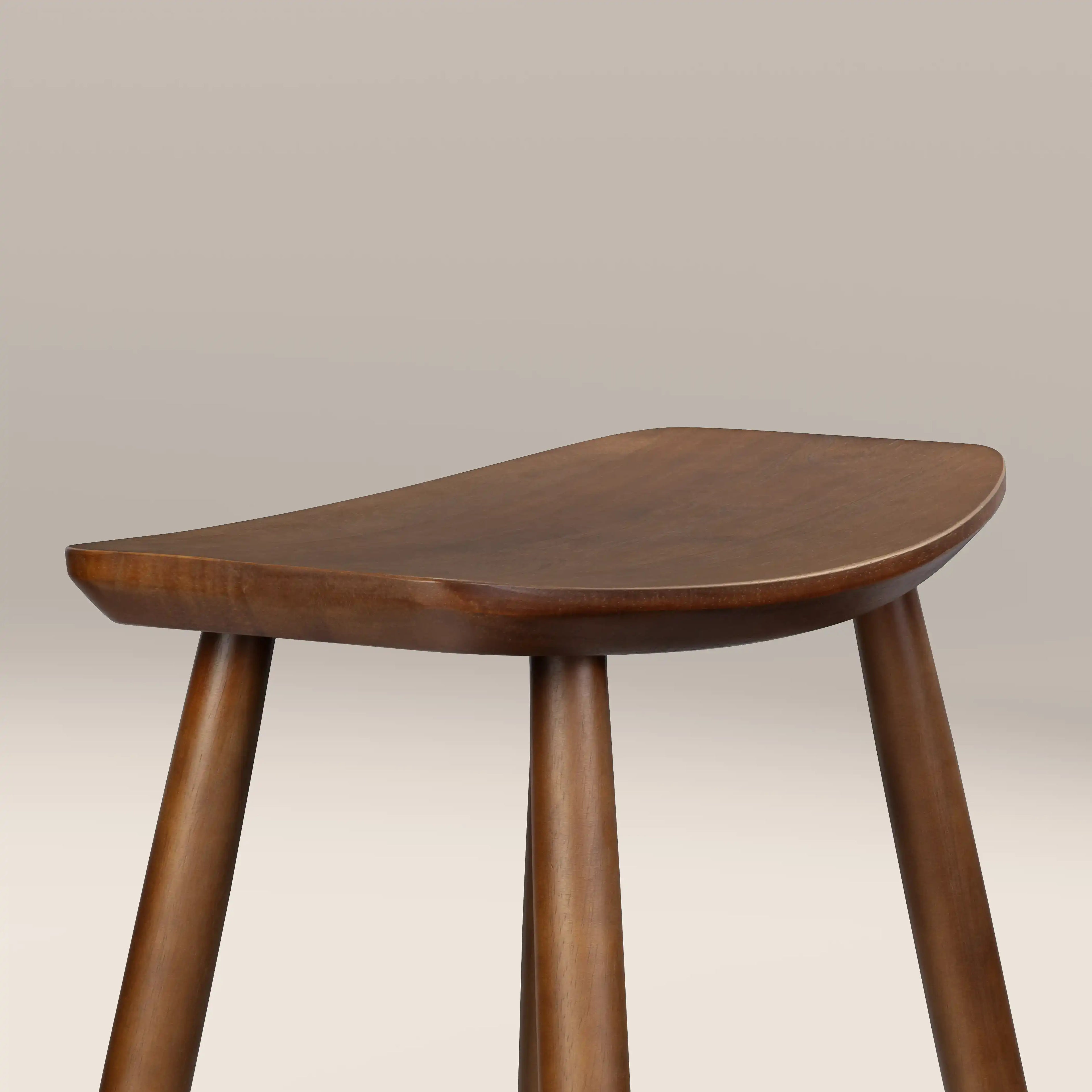 Hatton Wooden Kitchen Stool | Walnut