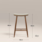 Hatton Wooden Kitchen Stool | Speckled Stone Sustainable Boucle & Walnut