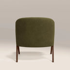 Kira Accent Chair | Moss Green Sustainable Mohair Velvet & Walnut