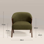 Kira Accent Chair | Moss Green Sustainable Mohair Velvet & Walnut
