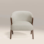 Kira Accent Chair | Speckled Stone Sustainable Boucle & Walnut