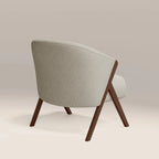 Kira Accent Chair | Speckled Stone Sustainable Boucle & Walnut