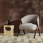 Kira Accent Chair | Speckled Stone Sustainable Boucle & Walnut
