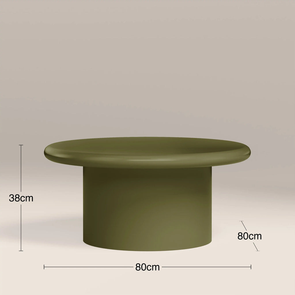 Layah Round Coffee Table | High Gloss Olive Green