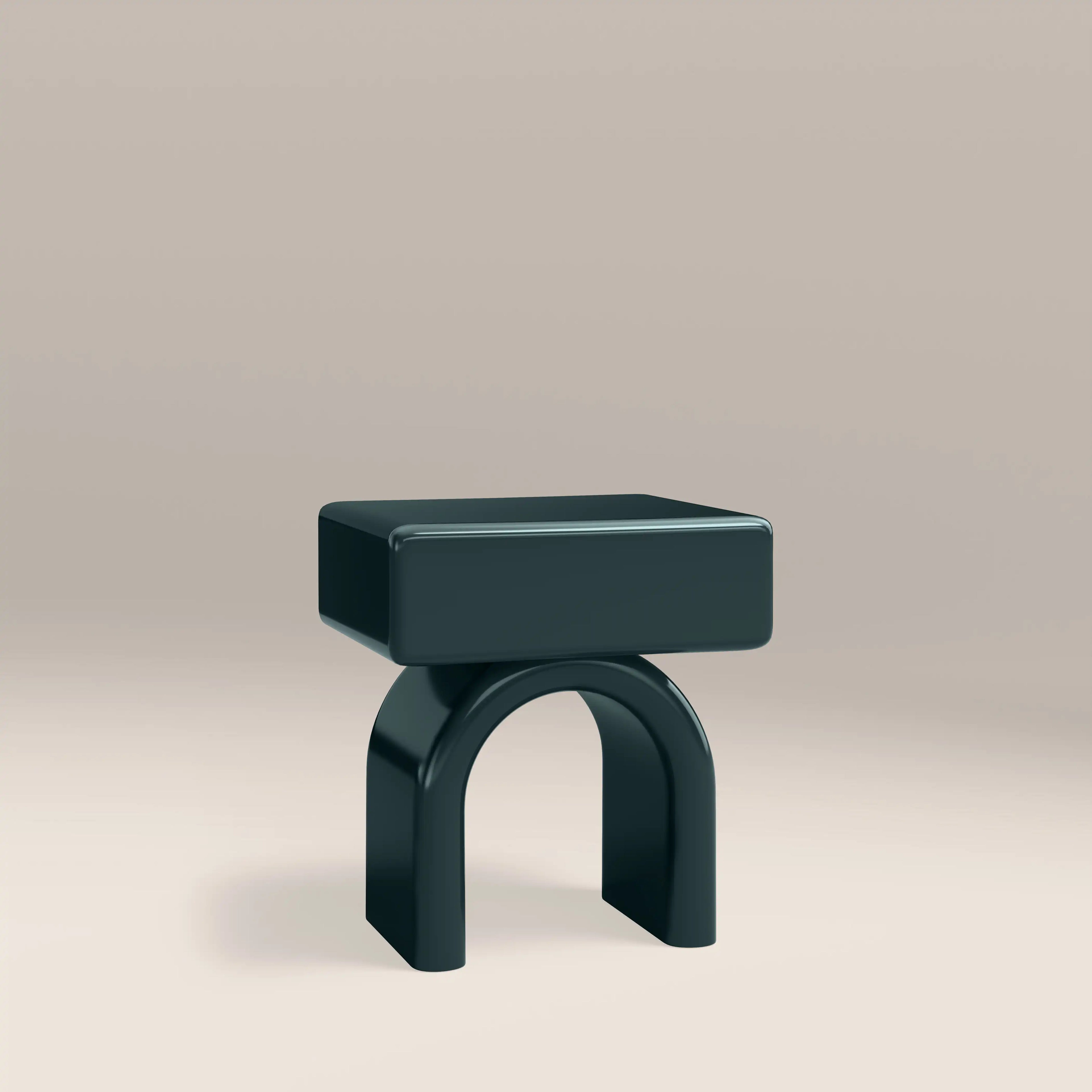 Kudo 1 Drawer Bedside Table | High Gloss Emerald Green