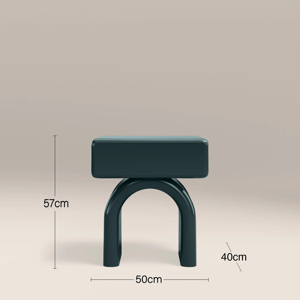 Kudo 1 Drawer Bedside Table | High Gloss Emerald Green