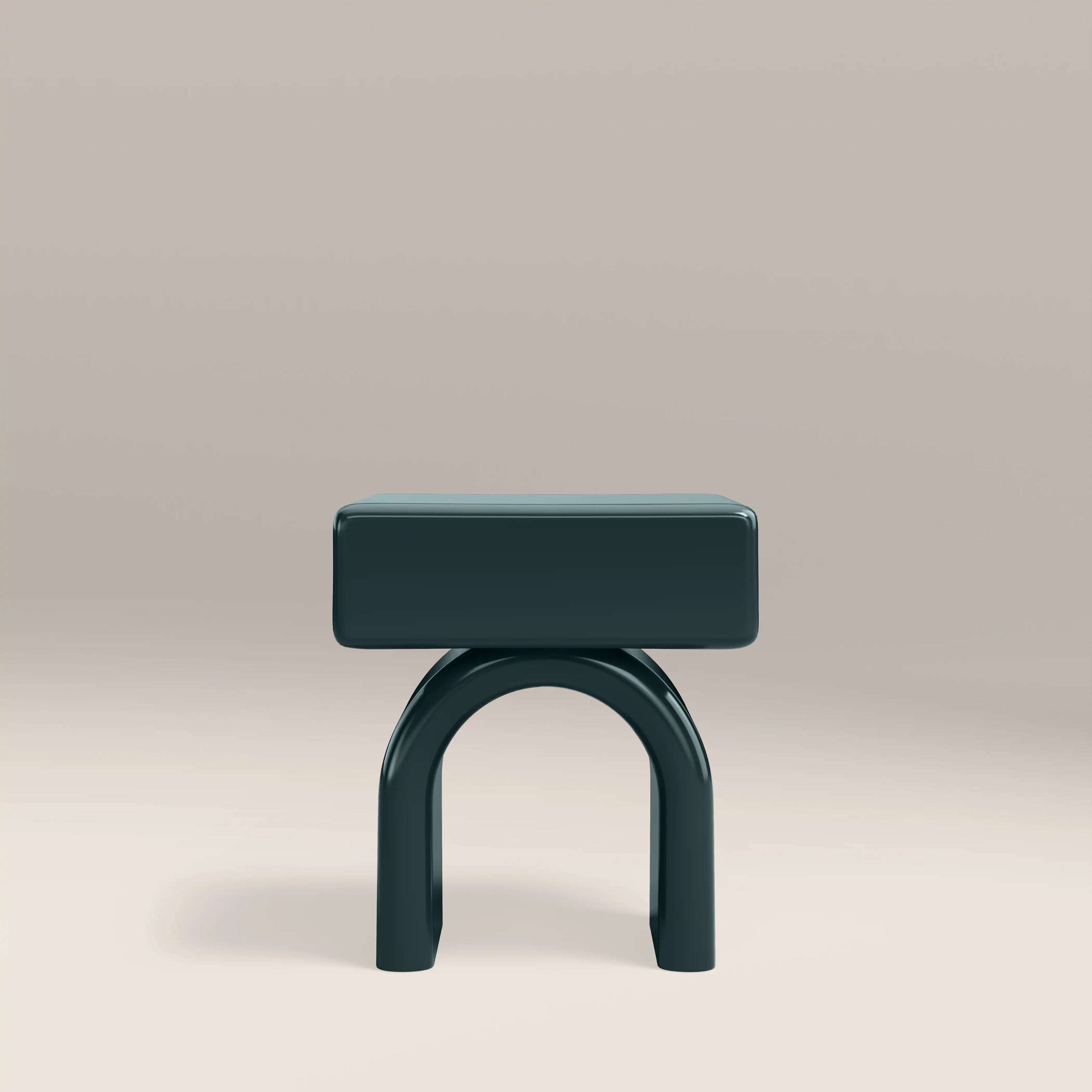 Kudo 1 Drawer Bedside Table | High Gloss Emerald Green