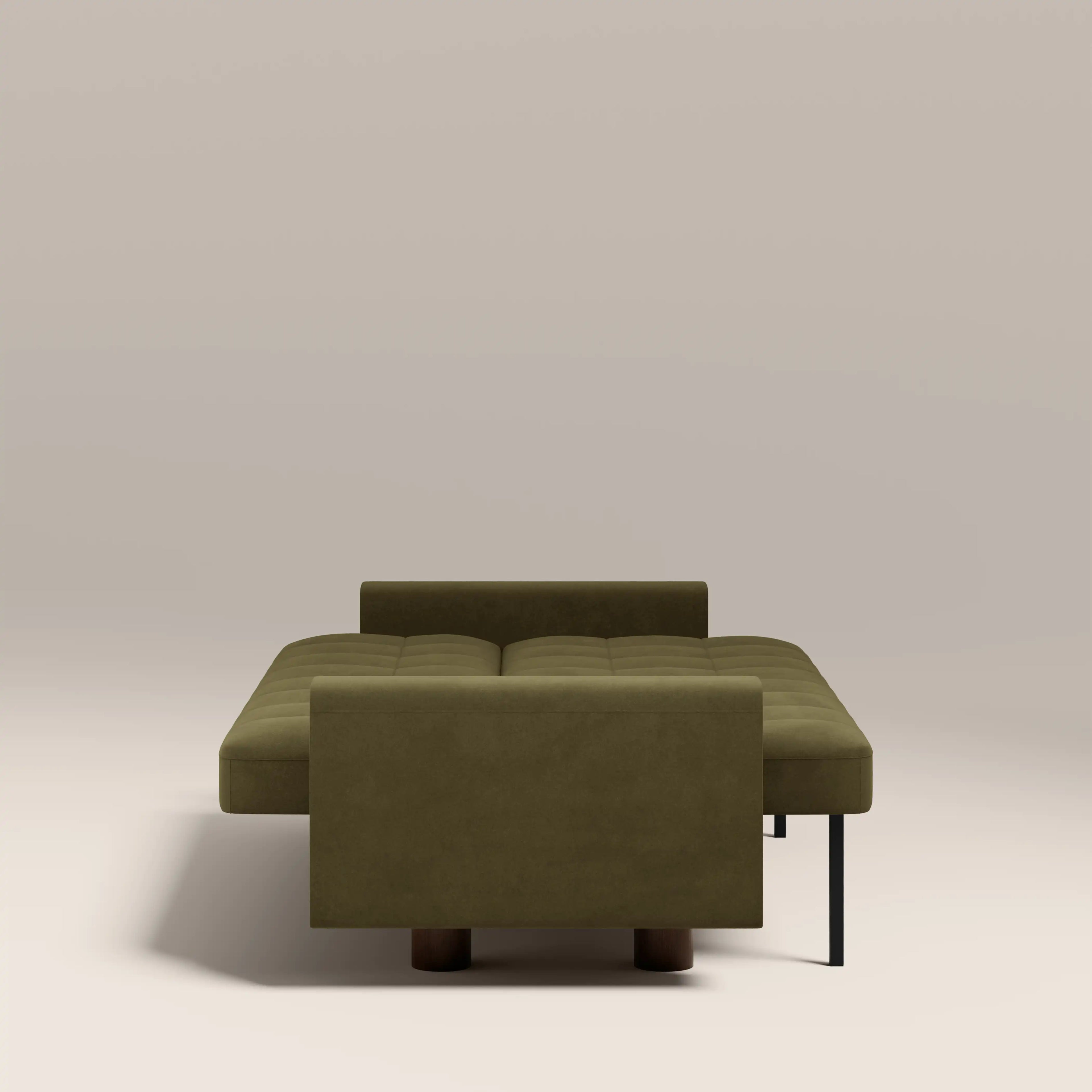 Diego 2 Seater Sofa Bed | Moss Green Mohair Sustainable Velvet