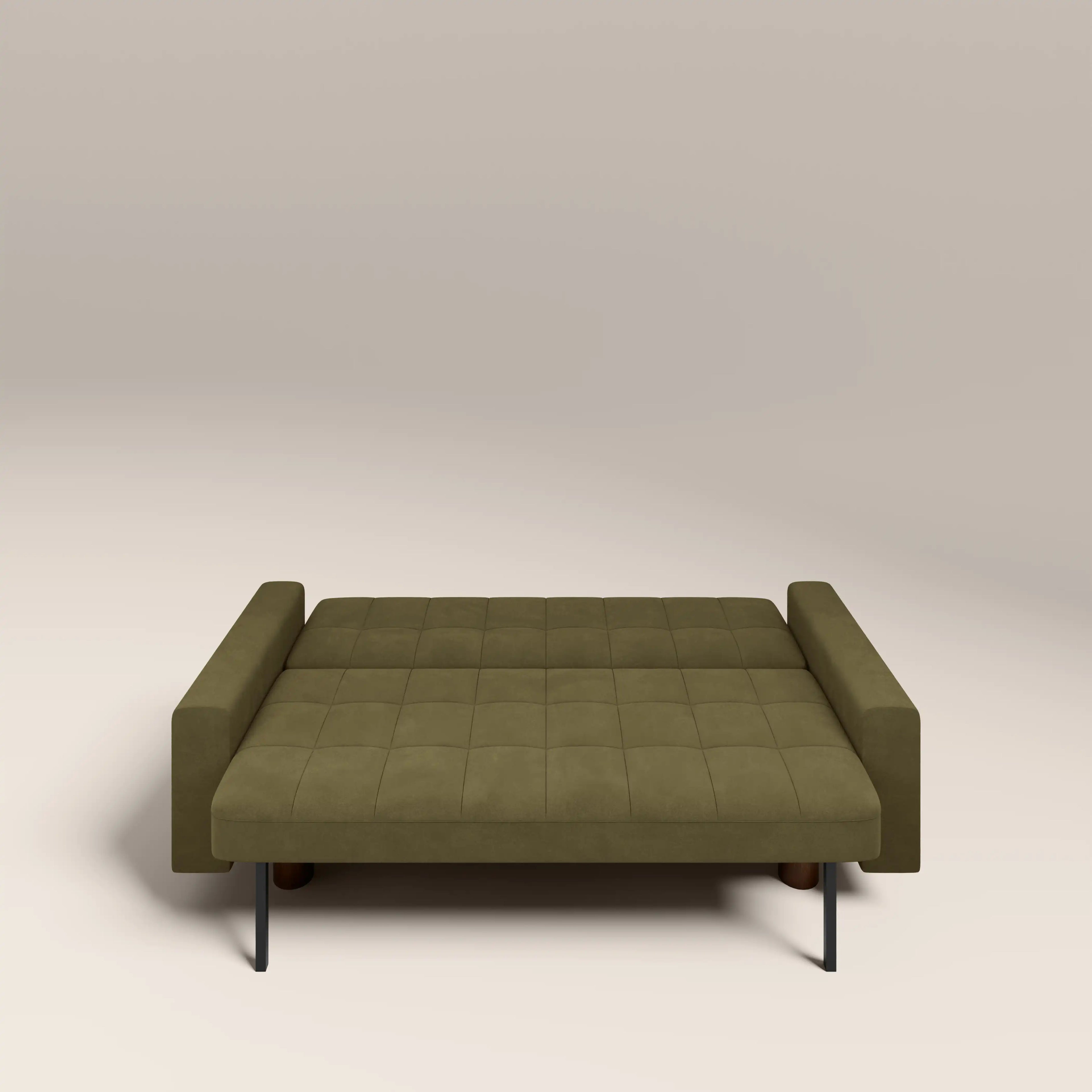 Diego 2 Seater Sofa Bed | Moss Green Mohair Sustainable Velvet